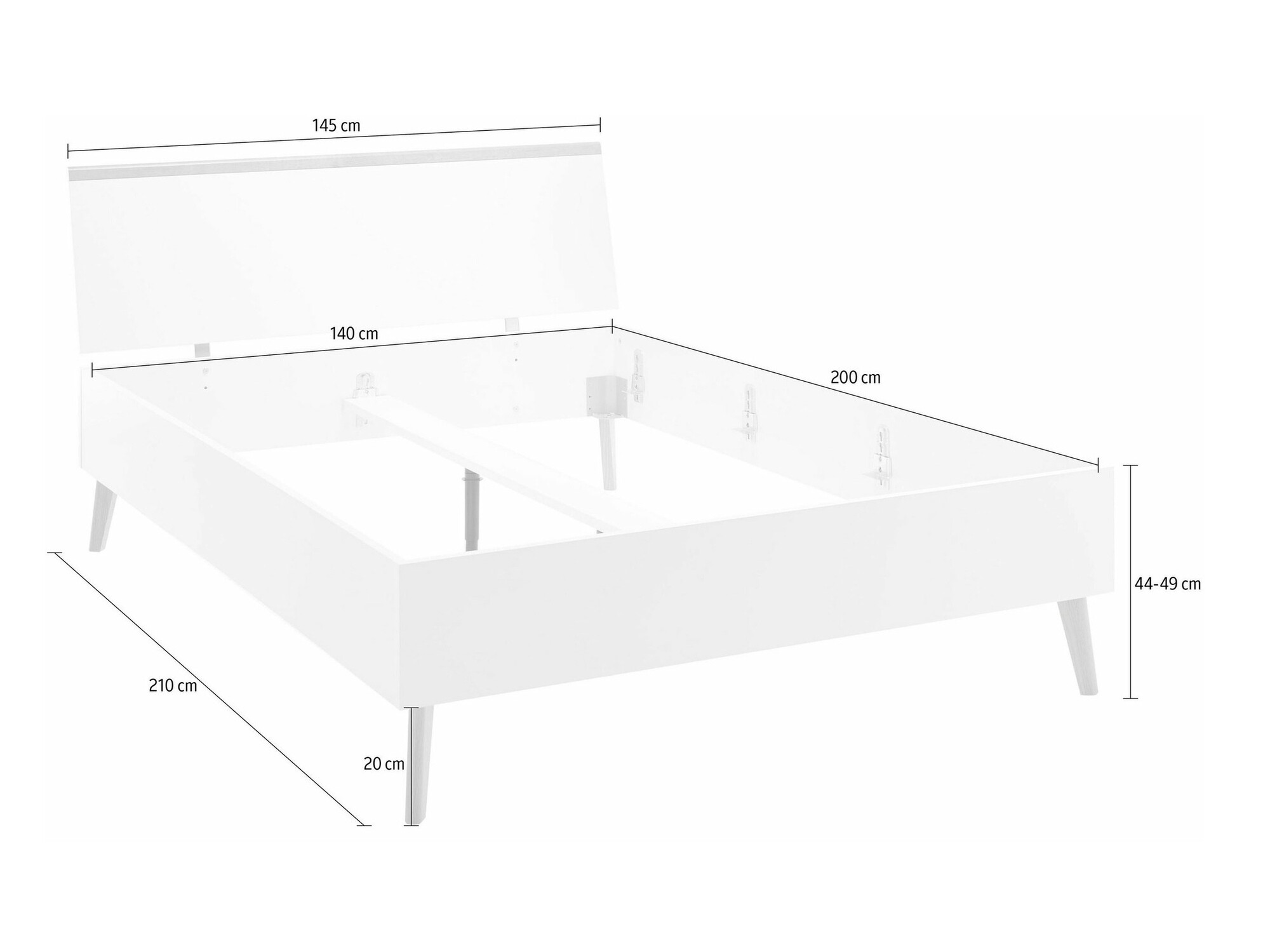 Letto Elbfiou 119 (Riviera quercia + Bianco)