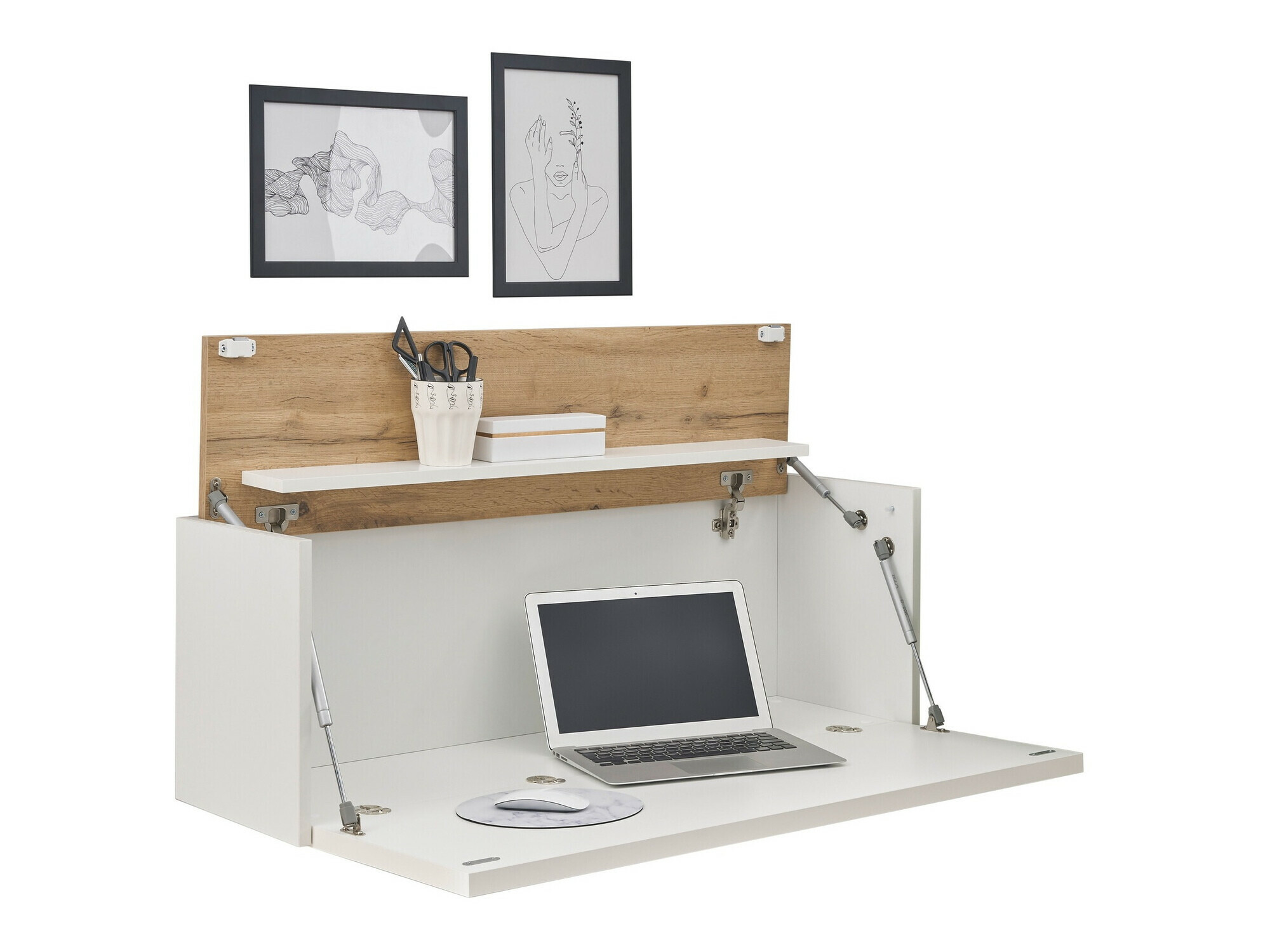 Scrivania da ufficio Elbsori 107 (Bianco + Quercia di Wotan)