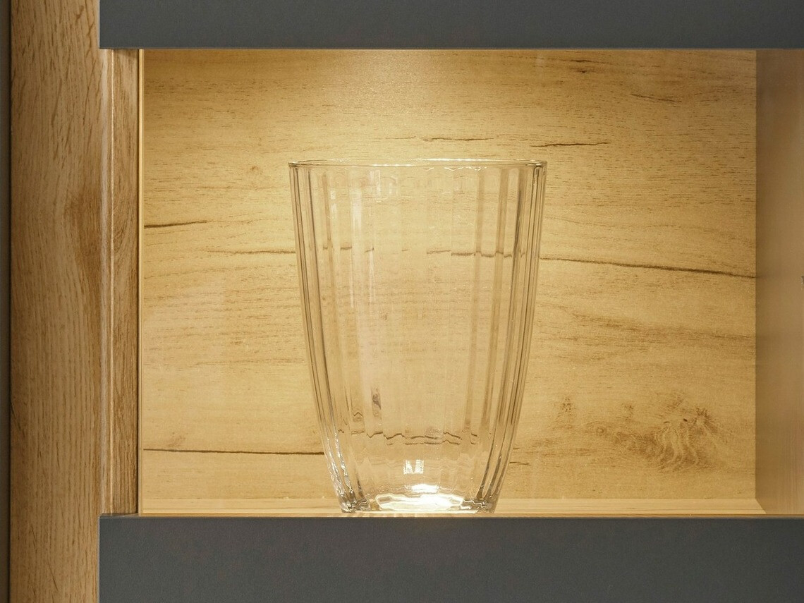 Parete attrezzata Elbsori 122 (Antracite + Quercia di Wotan)