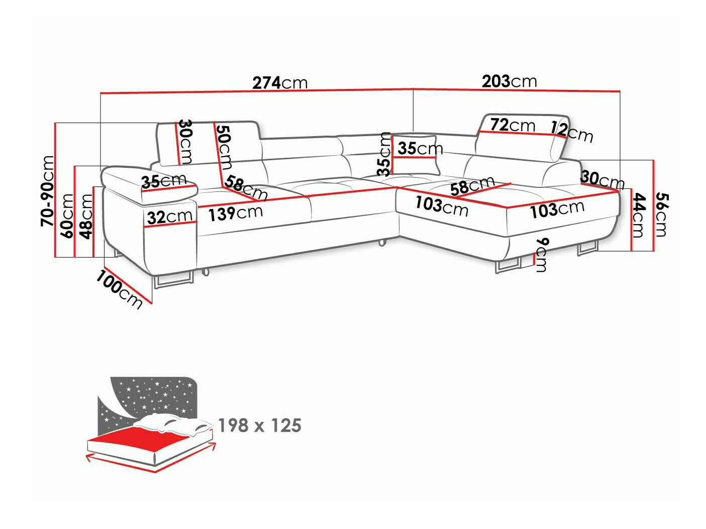 Divano angolare Comfivo Vinetum I (Venus Velvet 2927)