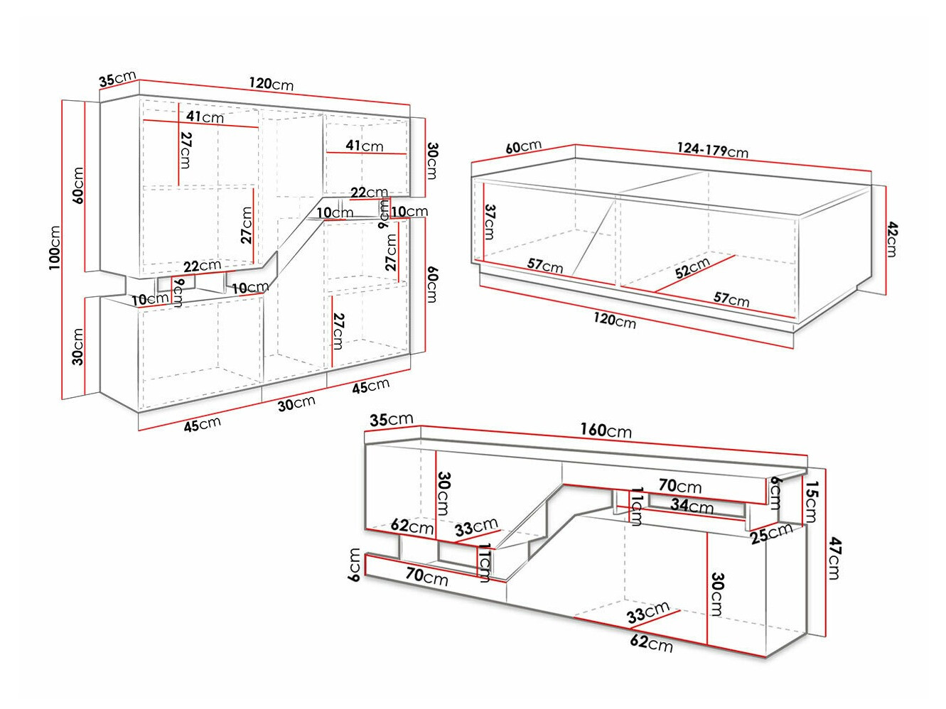 Parete attrezzata Comfivo Daldune I (Quercia di Wotan + Antracite)