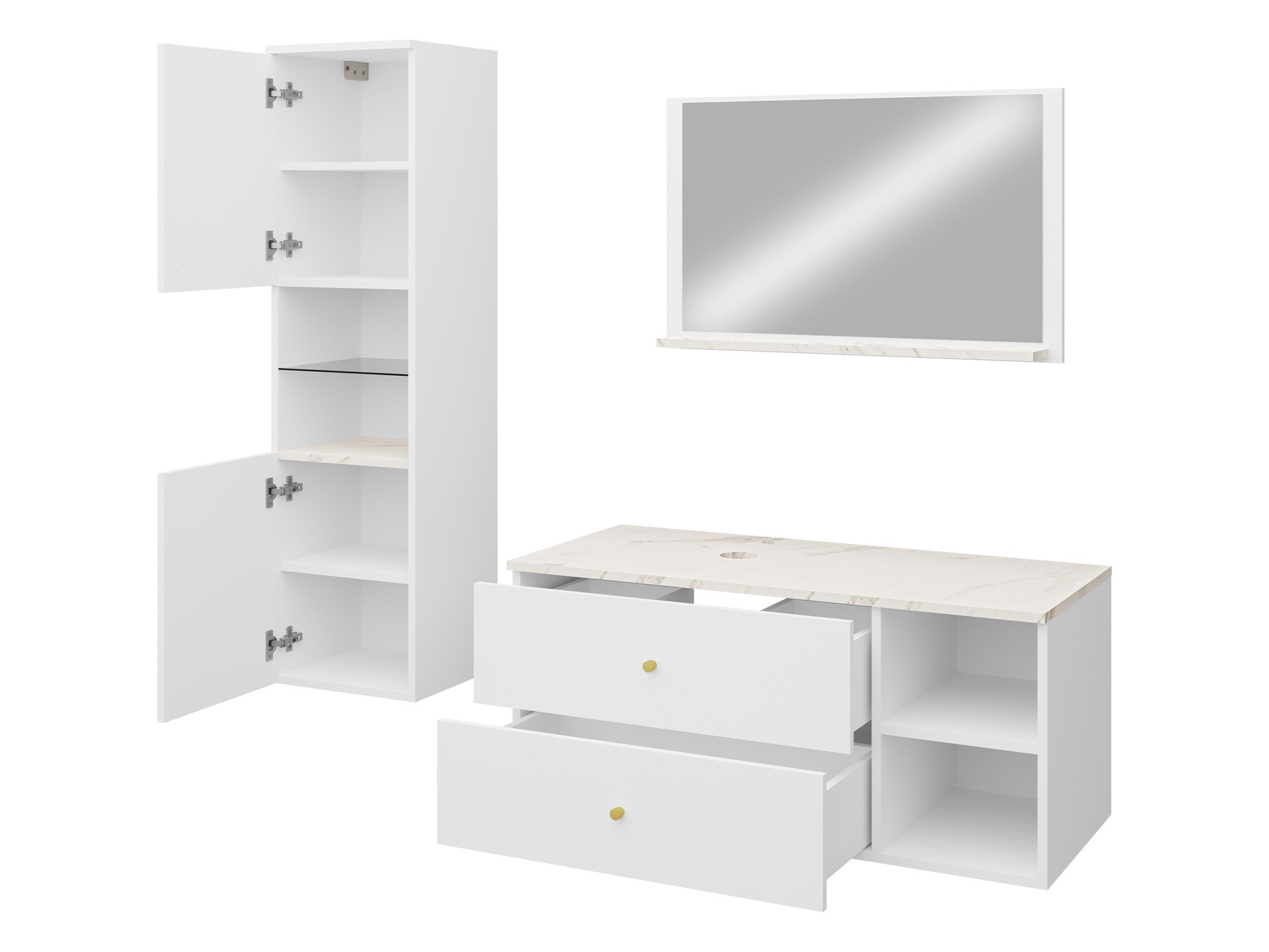 Set bagno Salus II (Nero + Marmo nero)