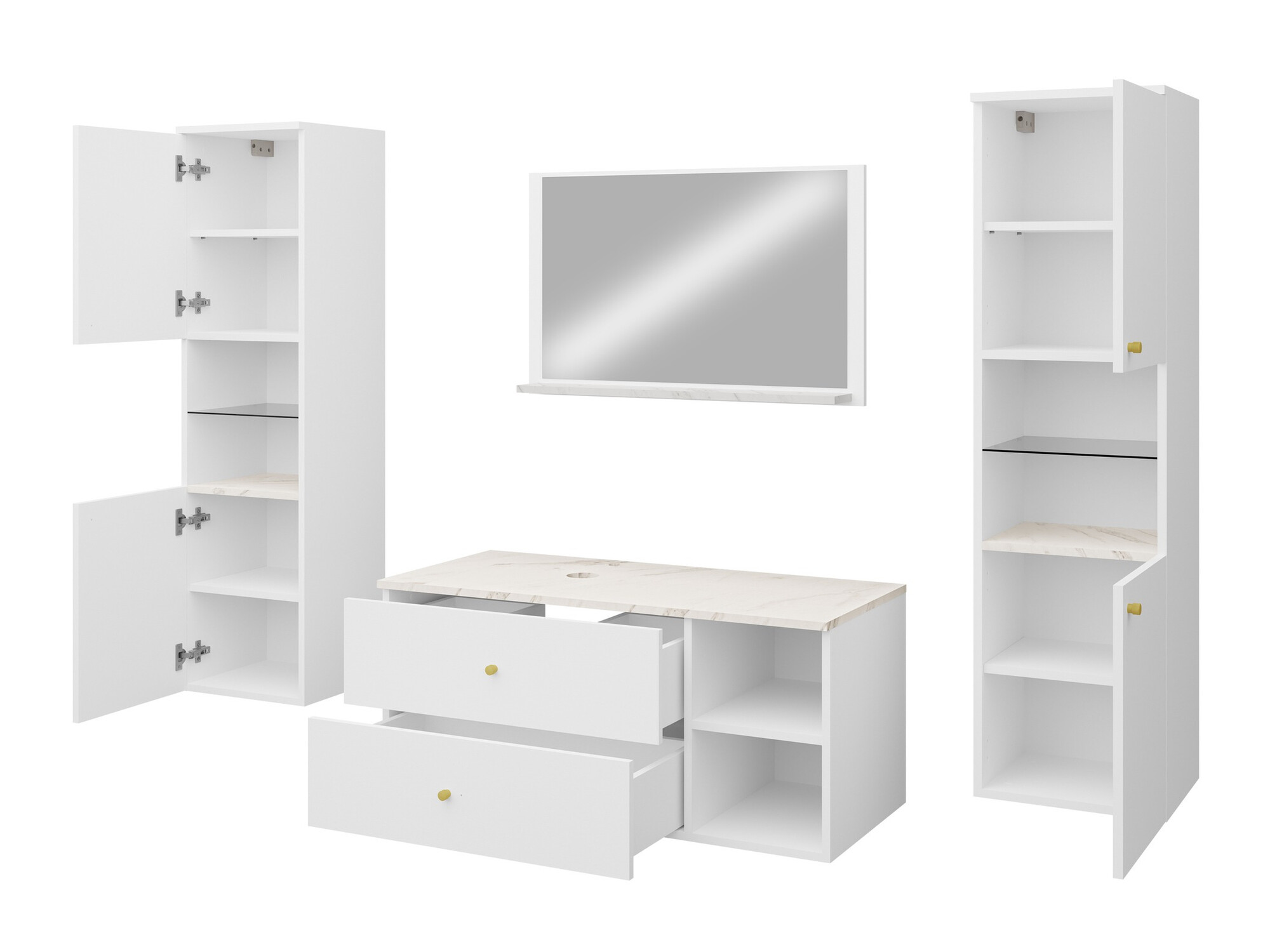 Set bagno Salus III (Nero + Marmo nero)