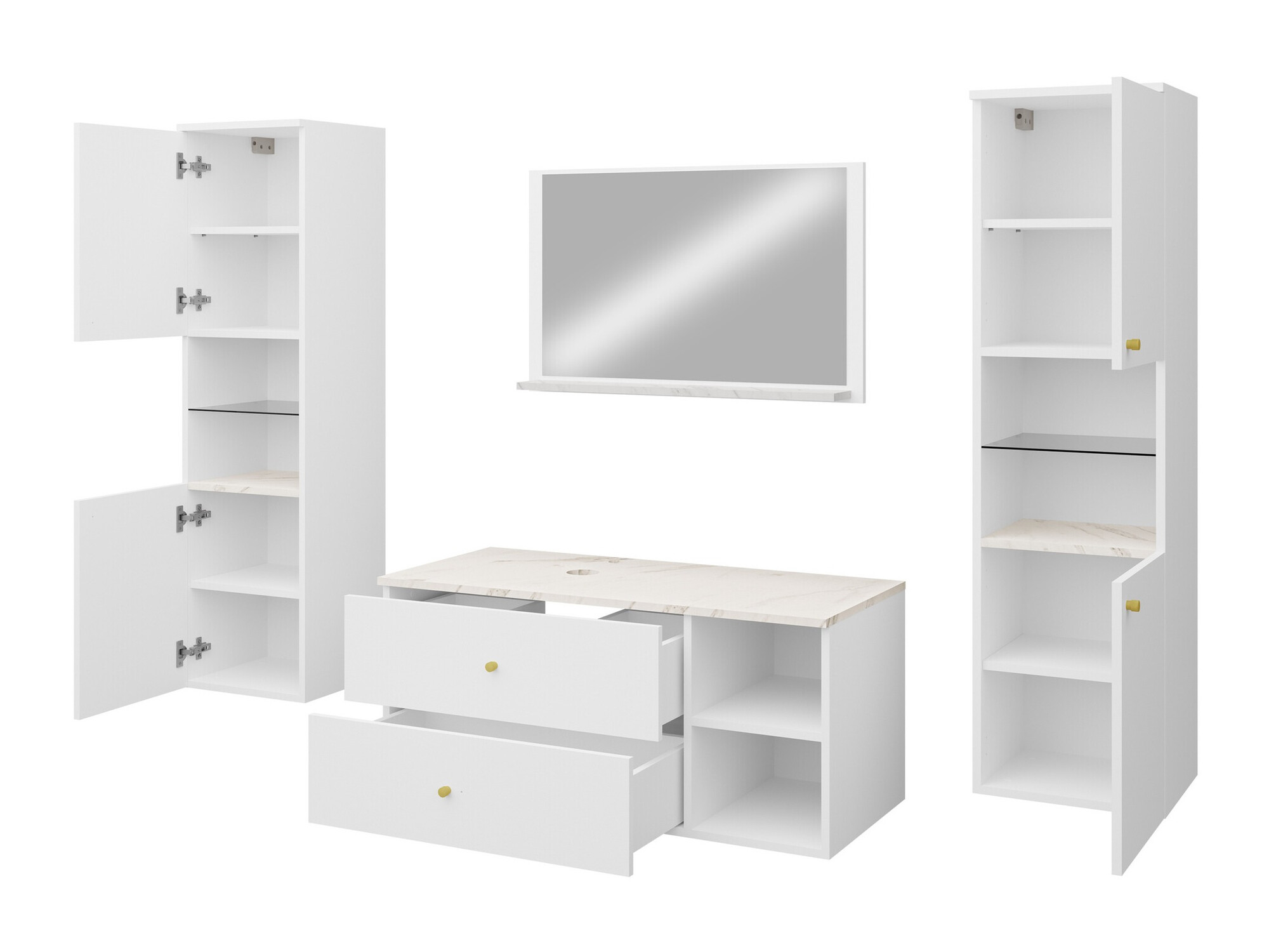 Set bagno Salus III (Nero + Marmo nero)