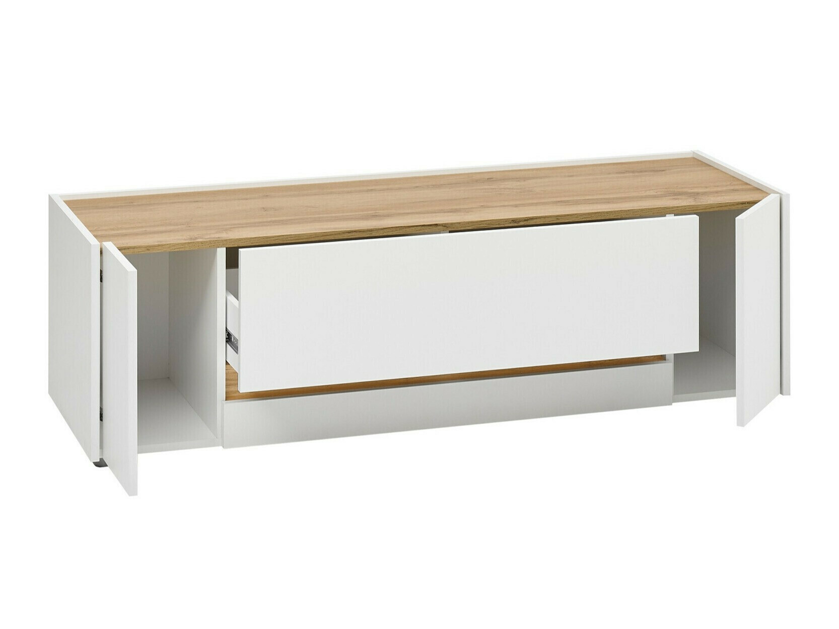 Parete attrezzata Elbsori 131 (Bianco + Quercia di Wotan)