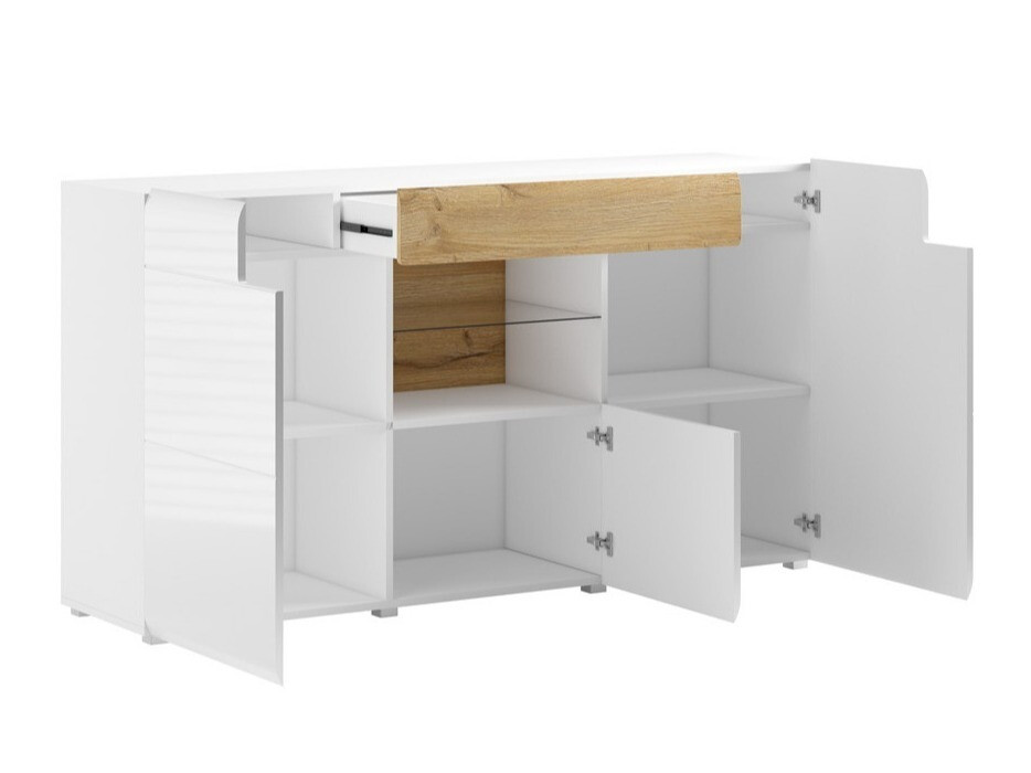 Cassettiera Torsone 108 (Antracite + Gloss antracite + Nipote di quercia)