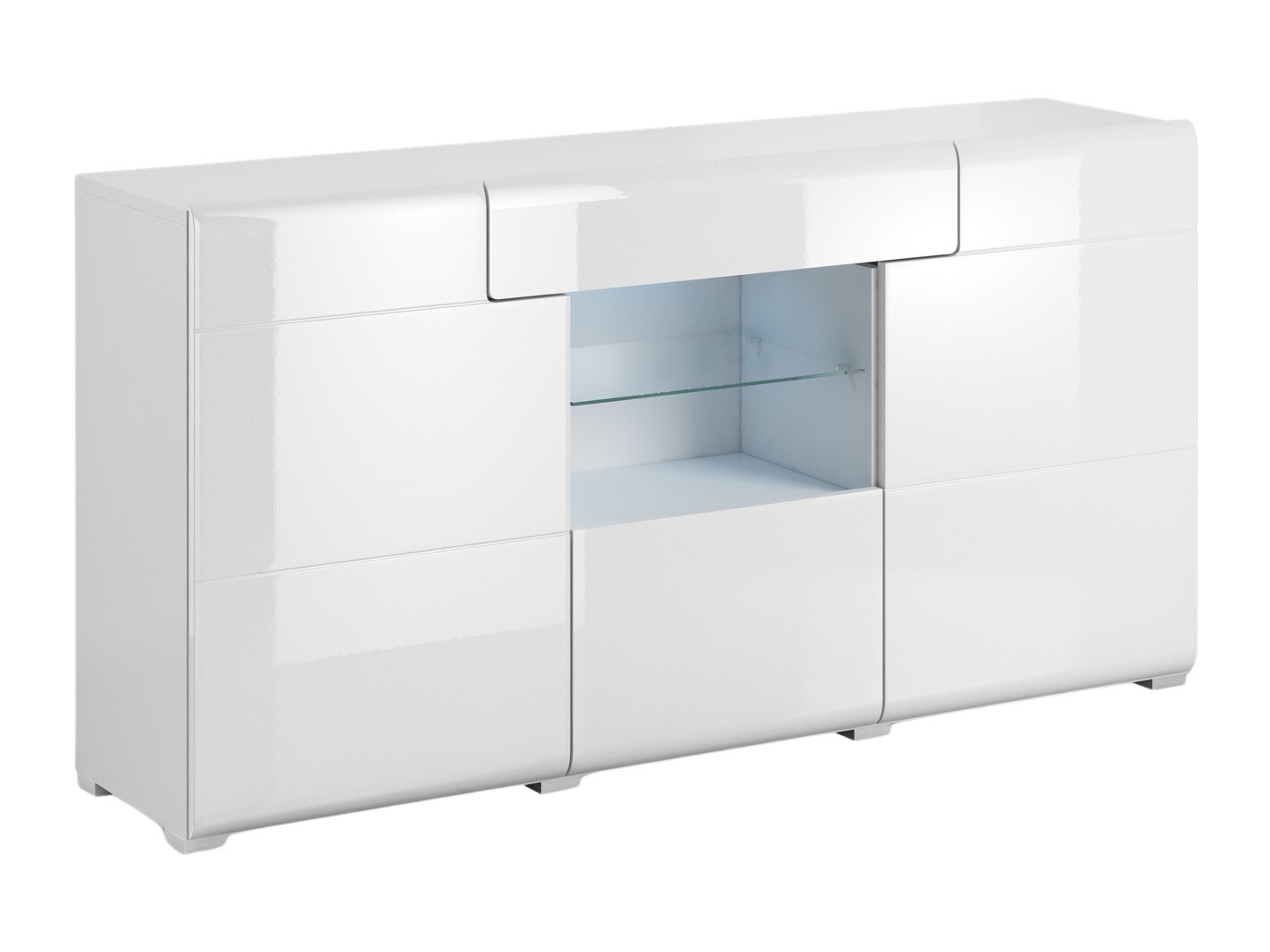 Cassettiera Torsone 108 (Bianco + Bianco lucido)