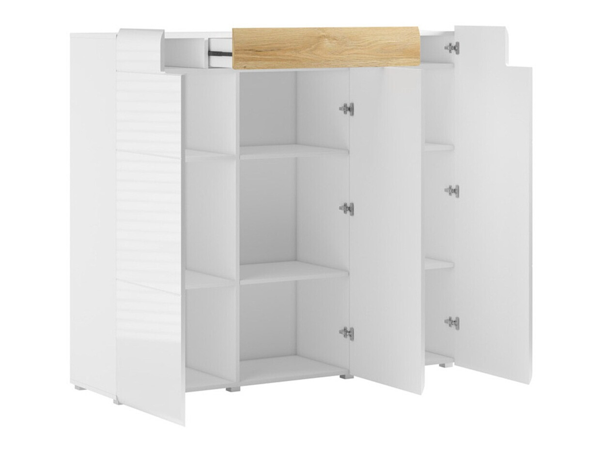 Cassettiera Torsone 112 (Bianco + Bianco lucido)