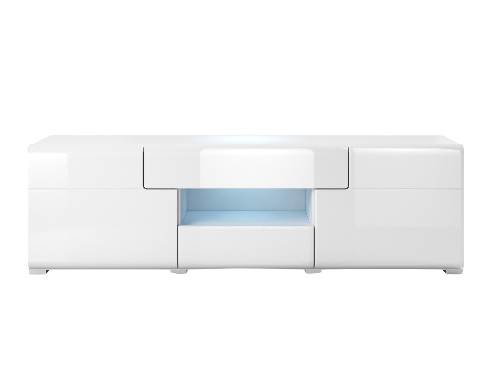 Mobile porta TV Torsone 101 (Bianco + Bianco lucido)