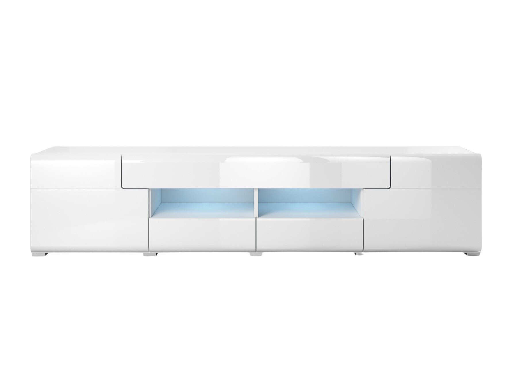 Mobile porta TV Torsone 113 (Bianco + Bianco lucido)