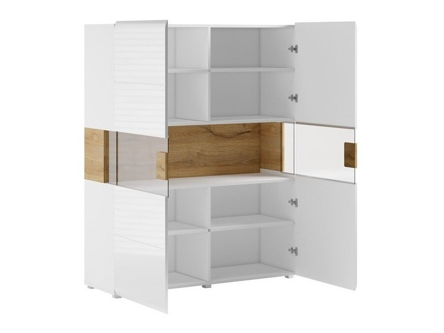 Scaffale Torsone 107 (Bianco + Bianco lucido + Quercia sanremo)