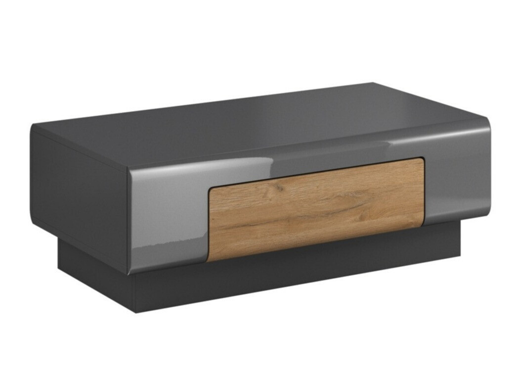 Tavolino da caffè Torsone 111 (Antracite + Gloss antracite + Nipote di quercia)