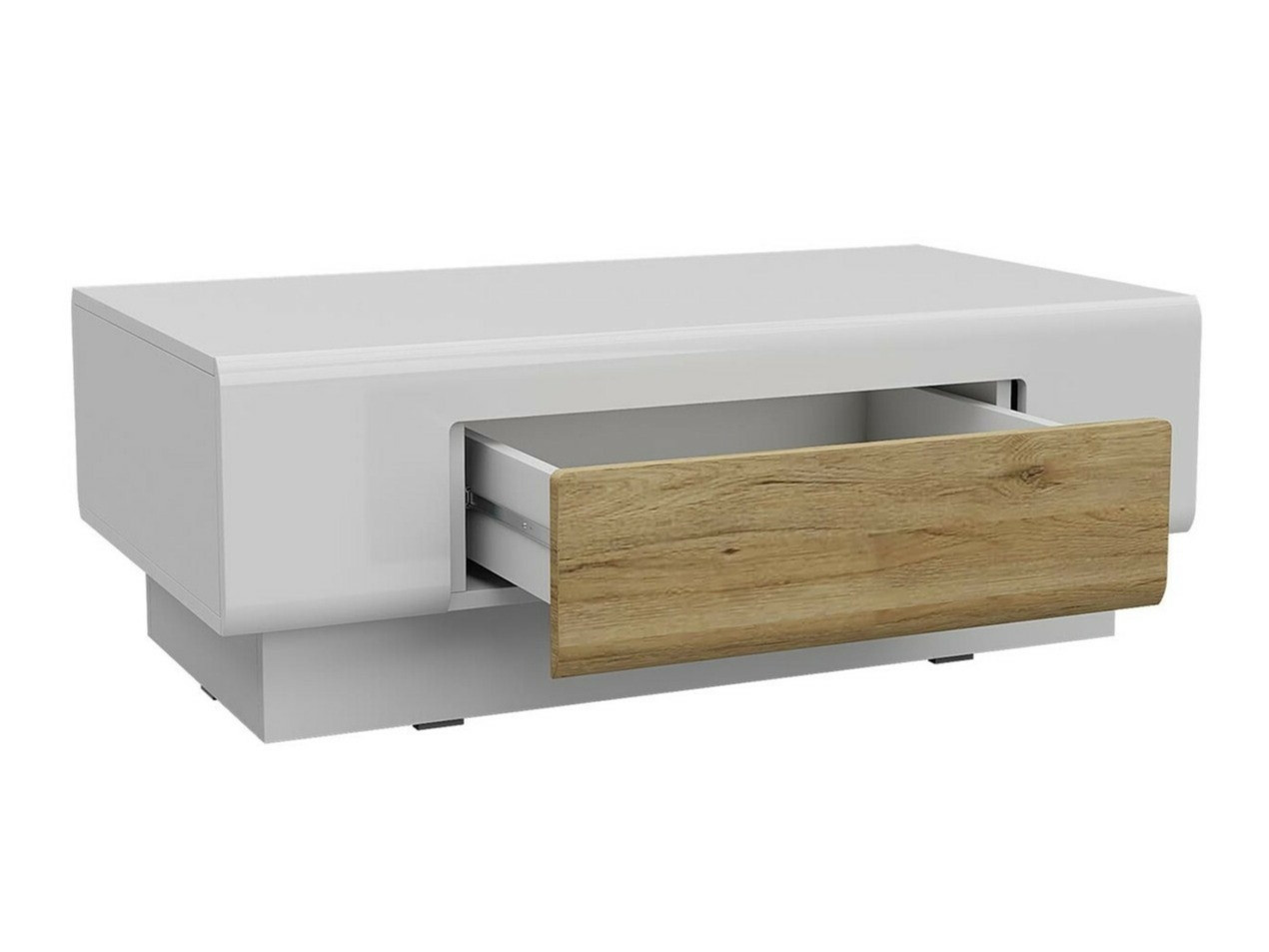 Tavolino da caffè Torsone 111 (Bianco + Bianco lucido)