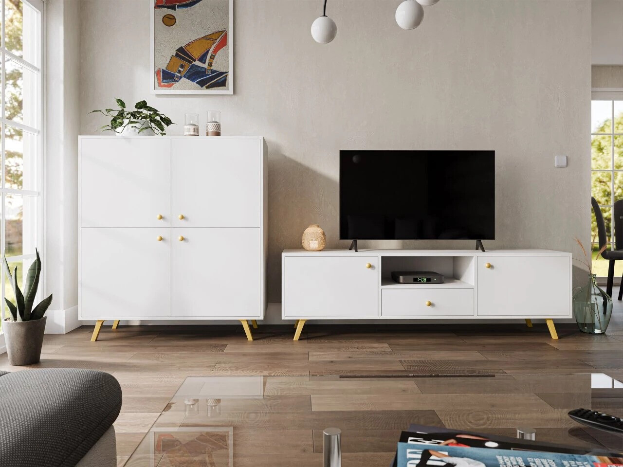 Parete attrezzata Monfera 105 (Bianco)