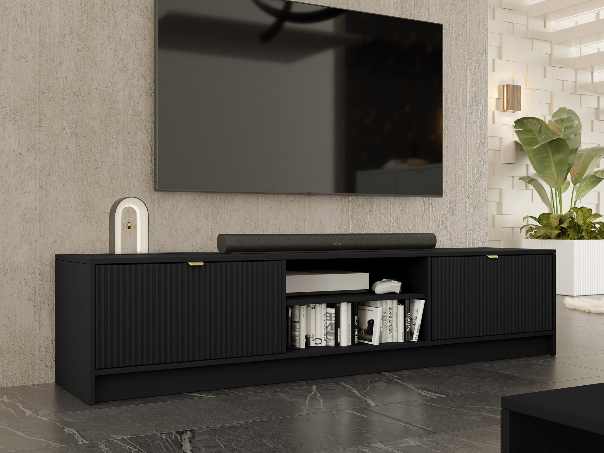 Mobile porta TV Comfivo Papilio I (Nero)