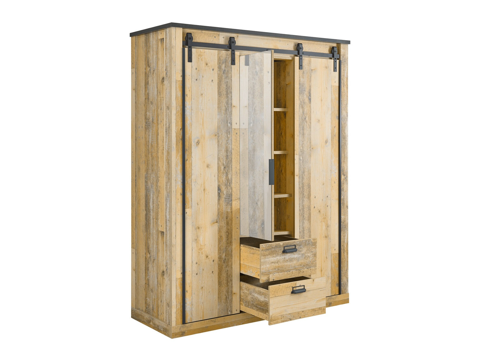 Armadio Cirtale 107 (Antracite + Albero invecchiato)