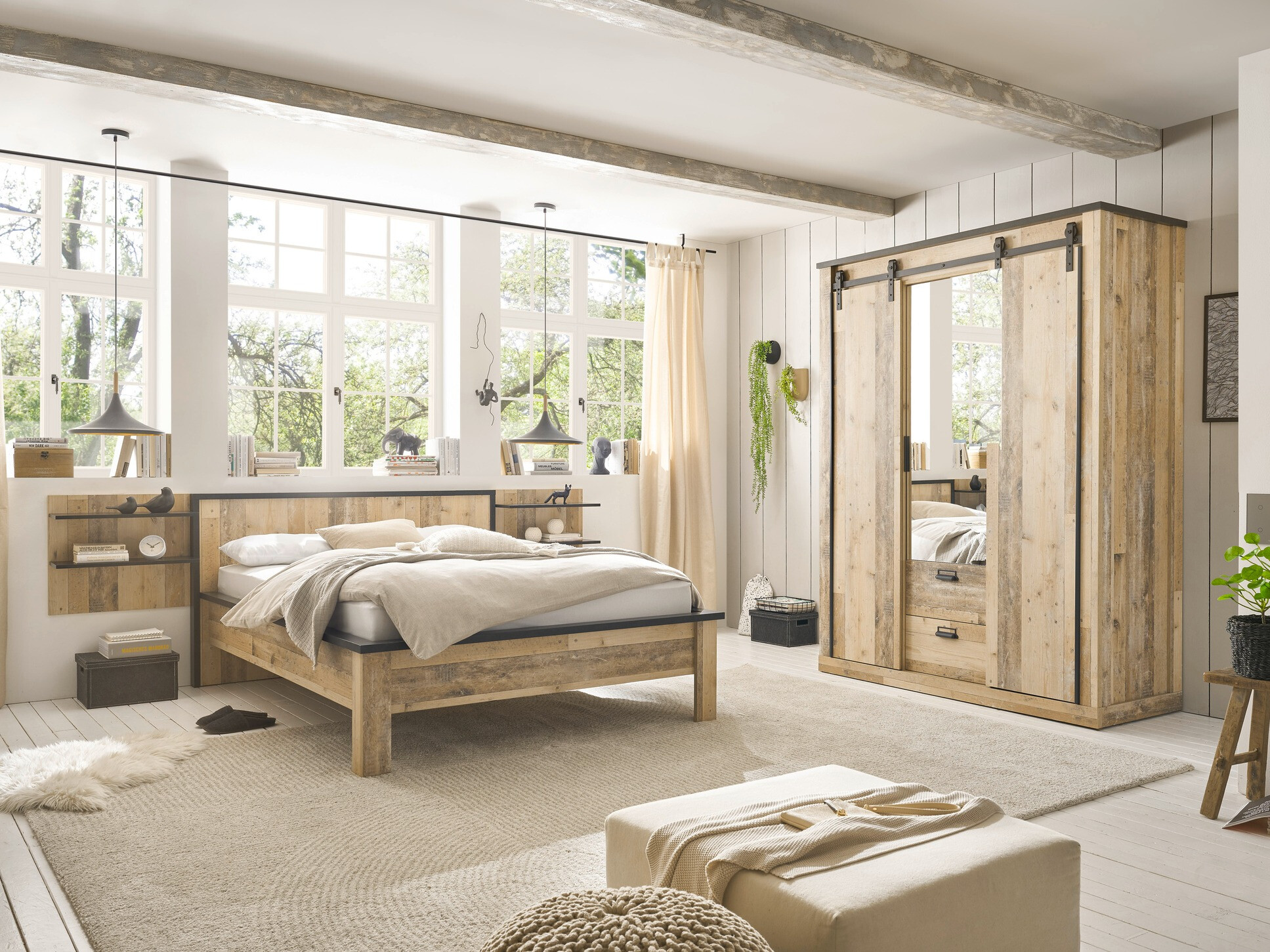 Armadio Cirtale 107 (Antracite + Albero invecchiato)