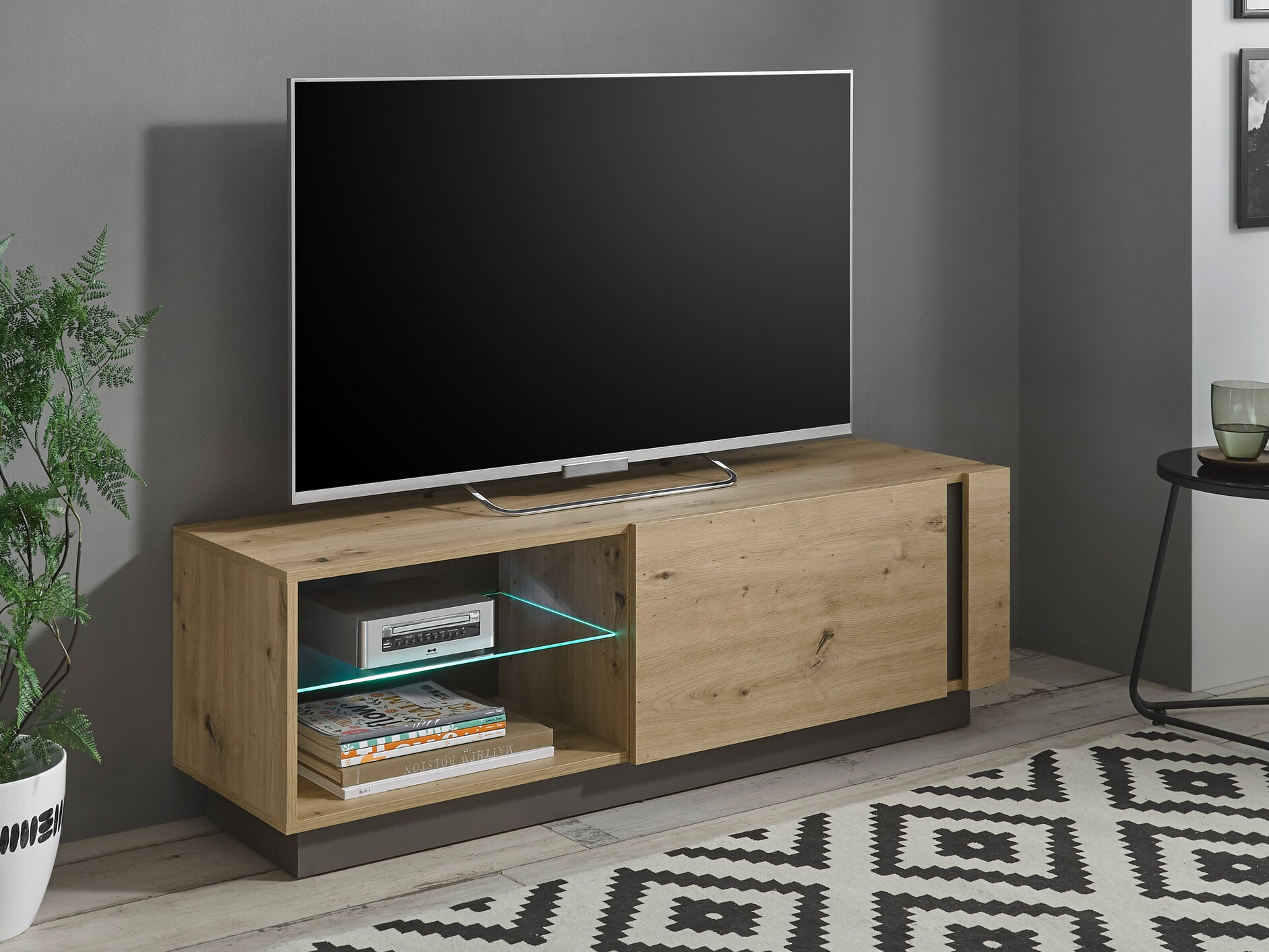 Mobile porta TV Veropho 102 (Rovere Artisan + Grafite)