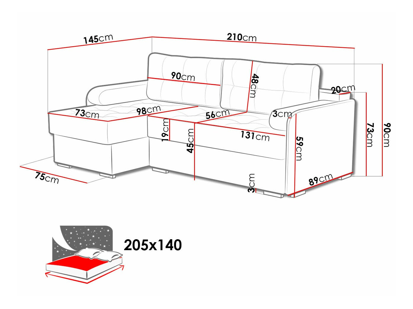 Divano angolare Carlsbad 123 (Megan 360)
