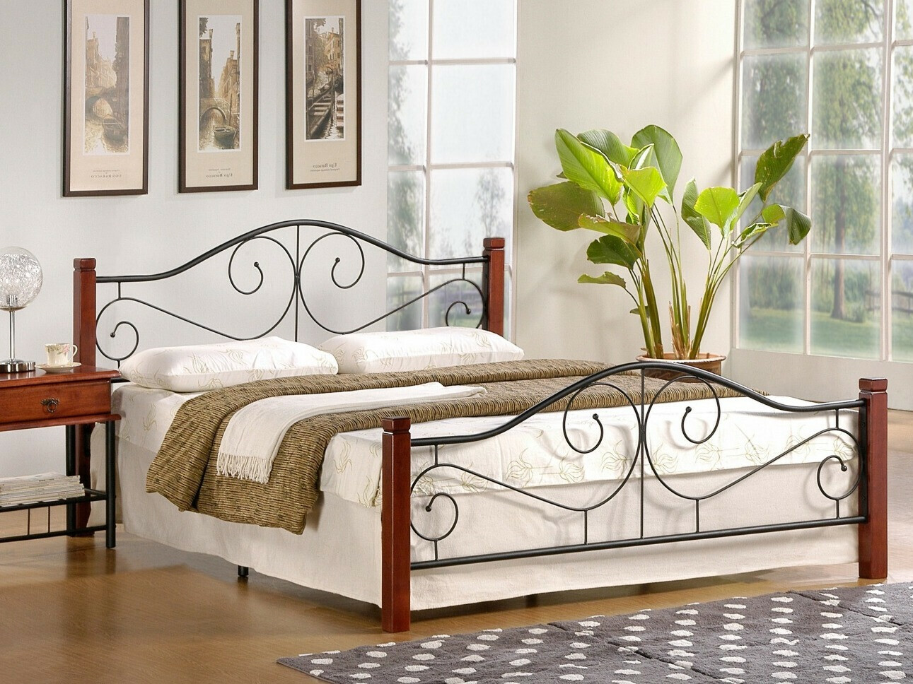 Letto Houston 574 (Ciliegia + Nero)