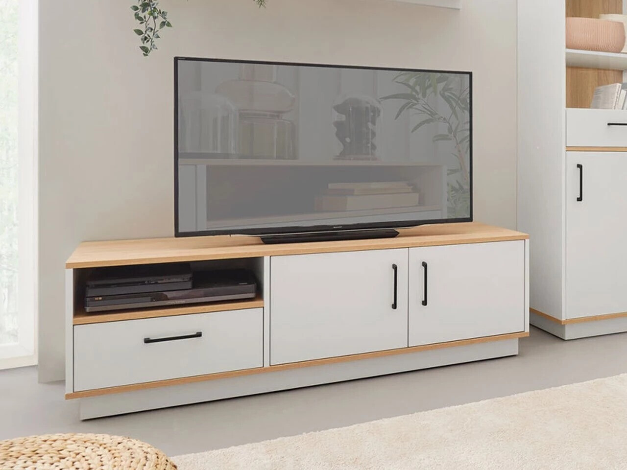 Mobile porta TV Omaha T108 (Rovere chiaro + Bianco)