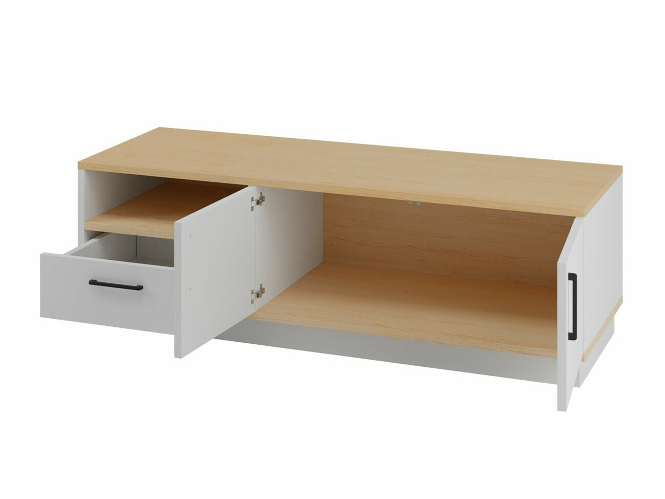 Mobile porta TV Omaha T108 (Rovere chiaro + Bianco)