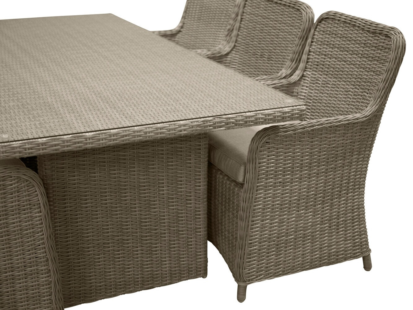 Tavolo e sedie set Dallas 2201 (Nocciola + Beige)