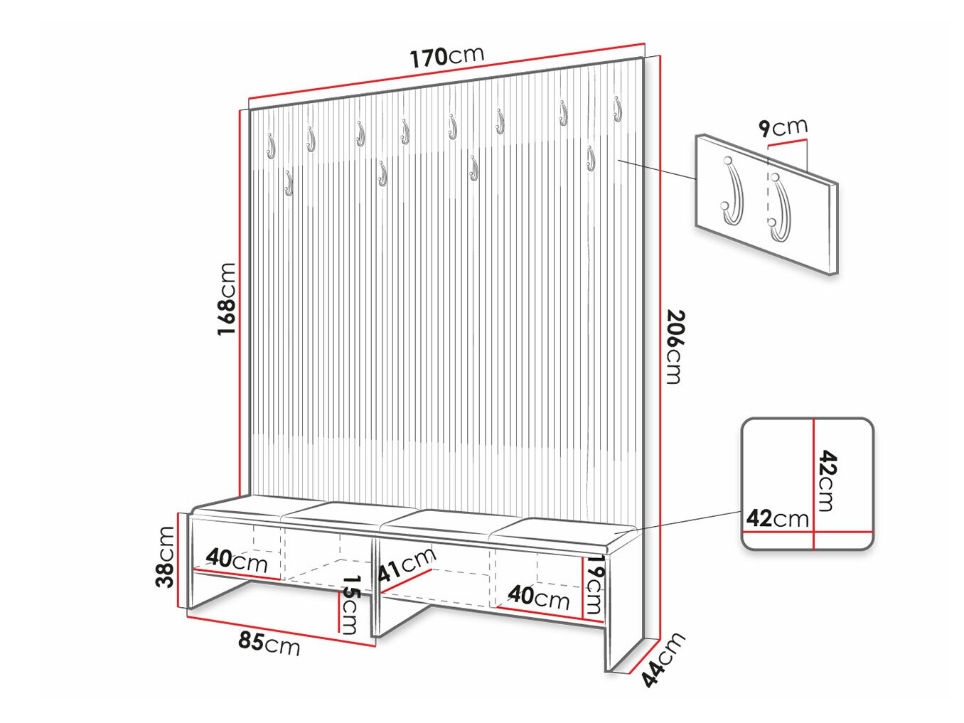 Set arredo da corridoio Donio V (Rovere Artisan + Manila 02)