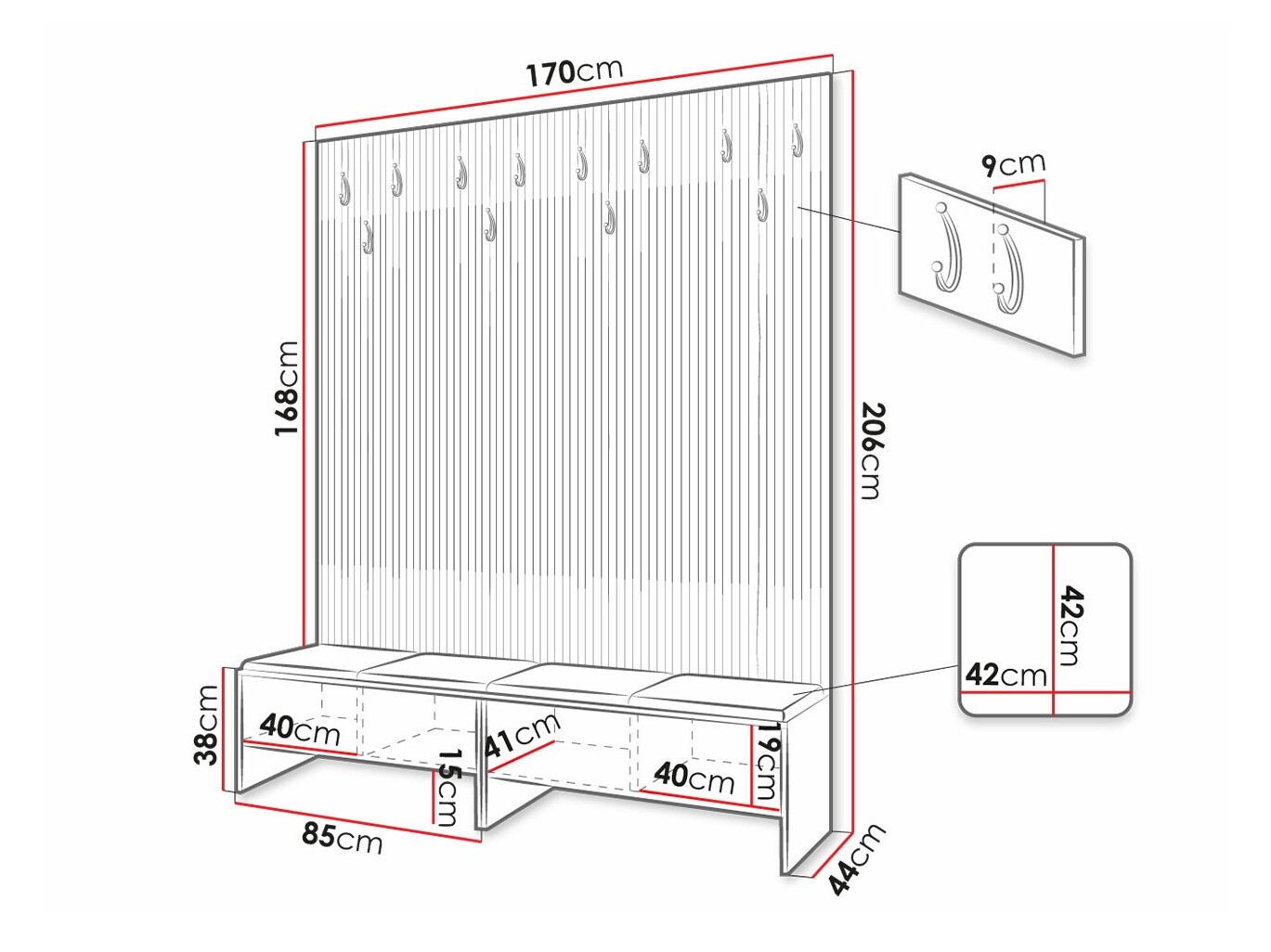 Set arredo da corridoio Donio V (Rovere Artisan + Manila 09)