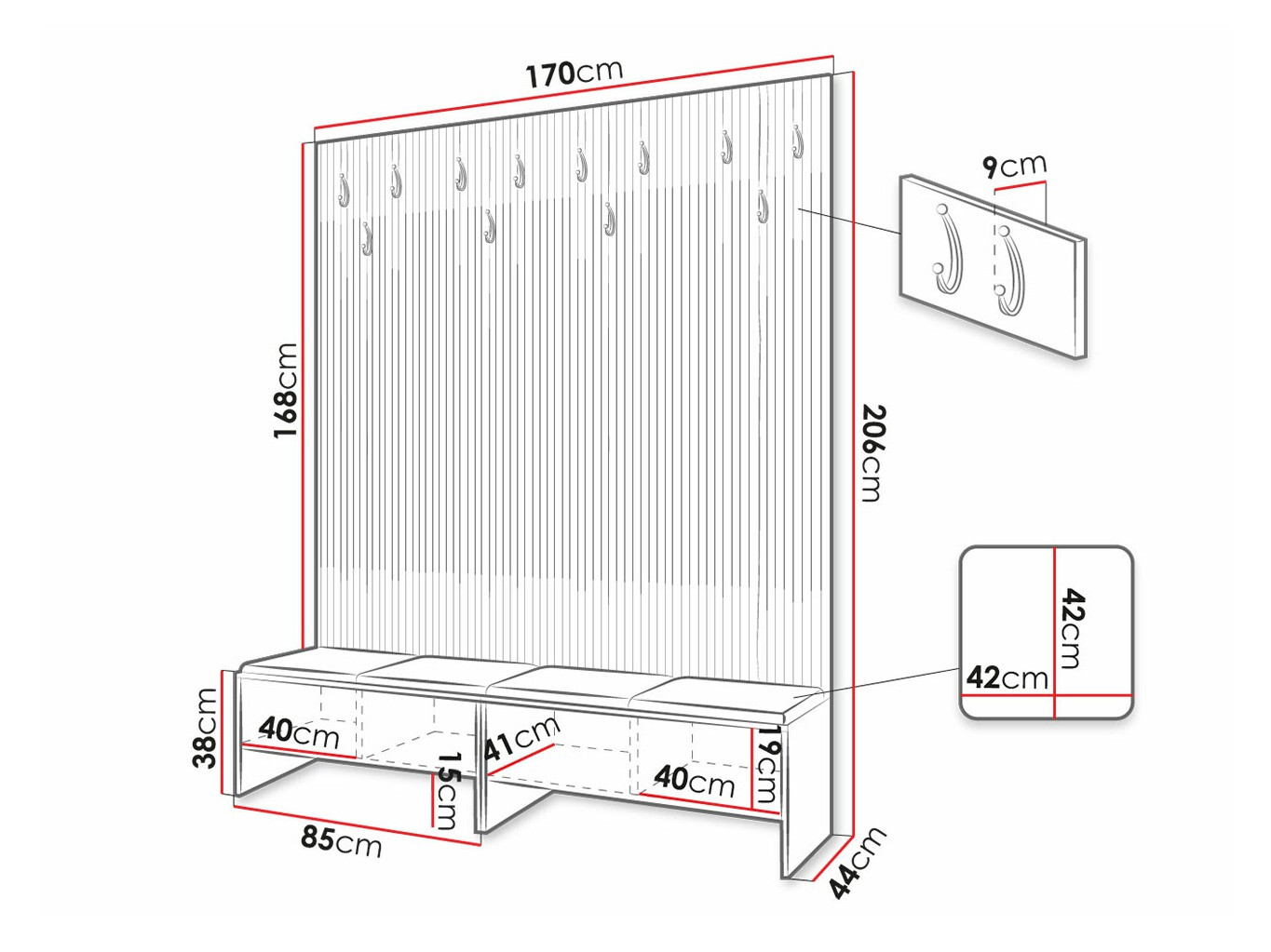 Set arredo da corridoio Donio V (Rovere Artisan + Soft 017)