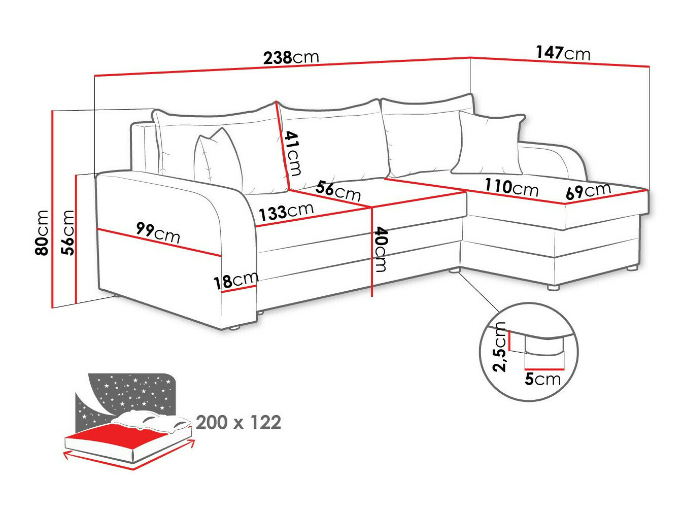 Divano angolare Comfivo Melissa I (Poso 110)