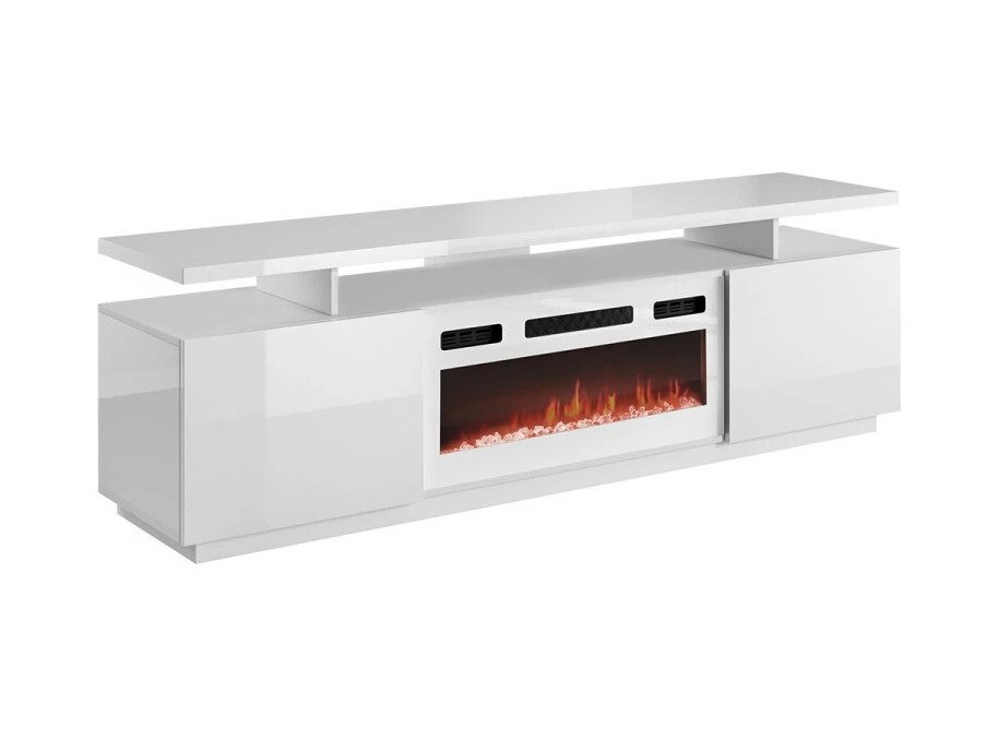 Mobile porta TV Figura I (Bianco + Bianco lucido)