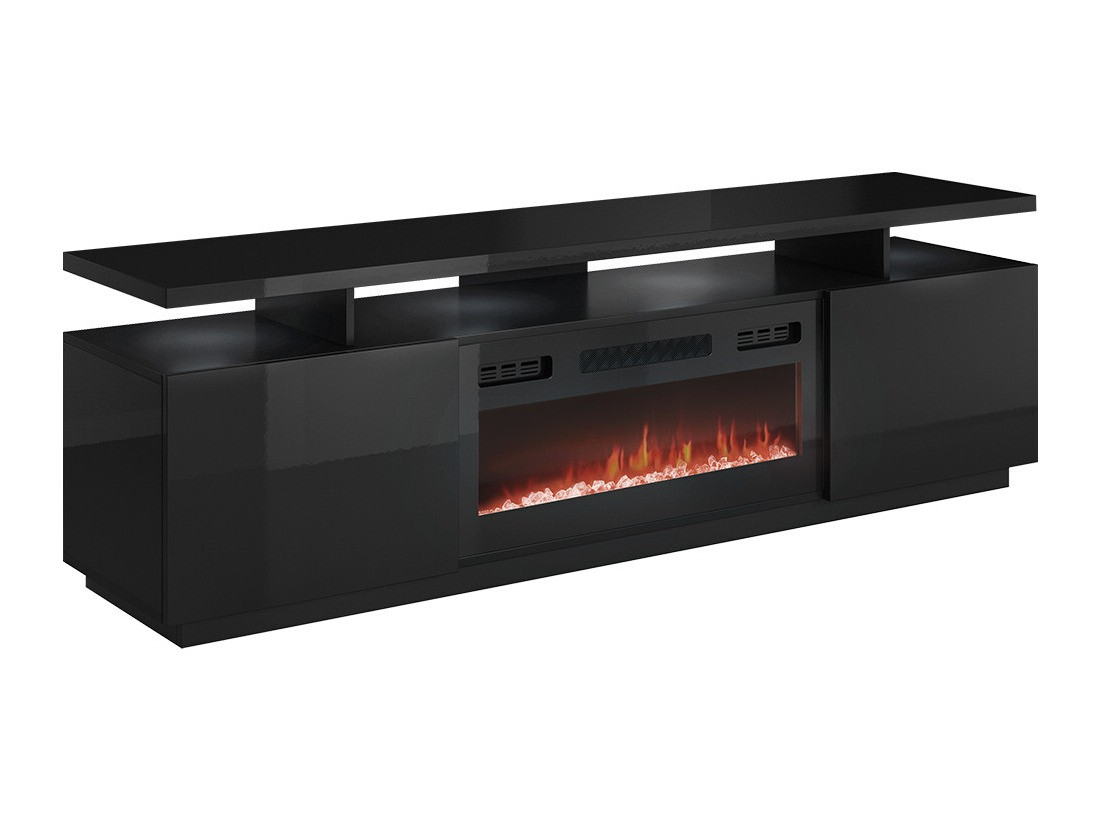 Mobile porta TV Figura I (Nero + Nero lucido)