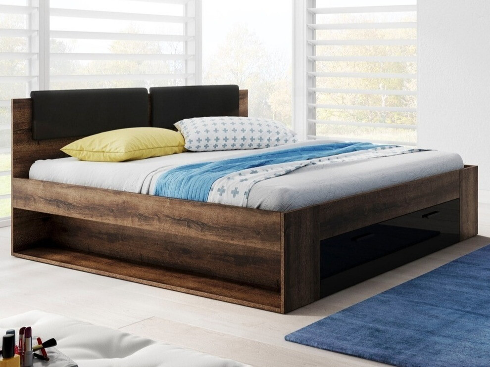 Letto Levruvu 106 (Quercia del Monastery + Nero lucido)