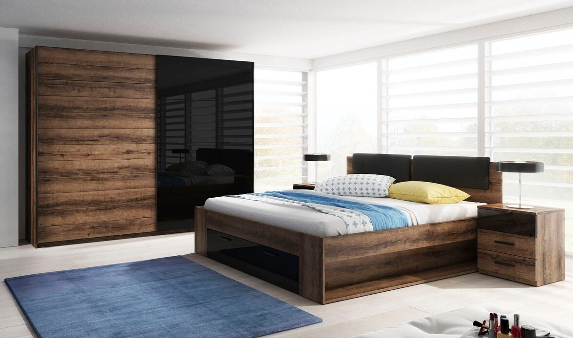 Letto Levruvu 106 (Quercia del Monastery + Nero lucido)