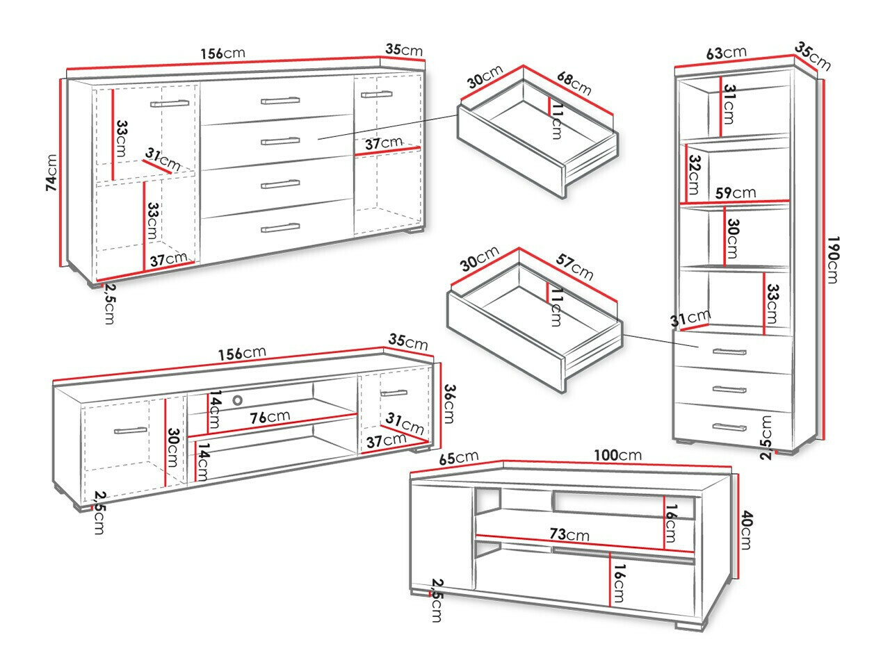 Parete attrezzata Comfivo Casus I