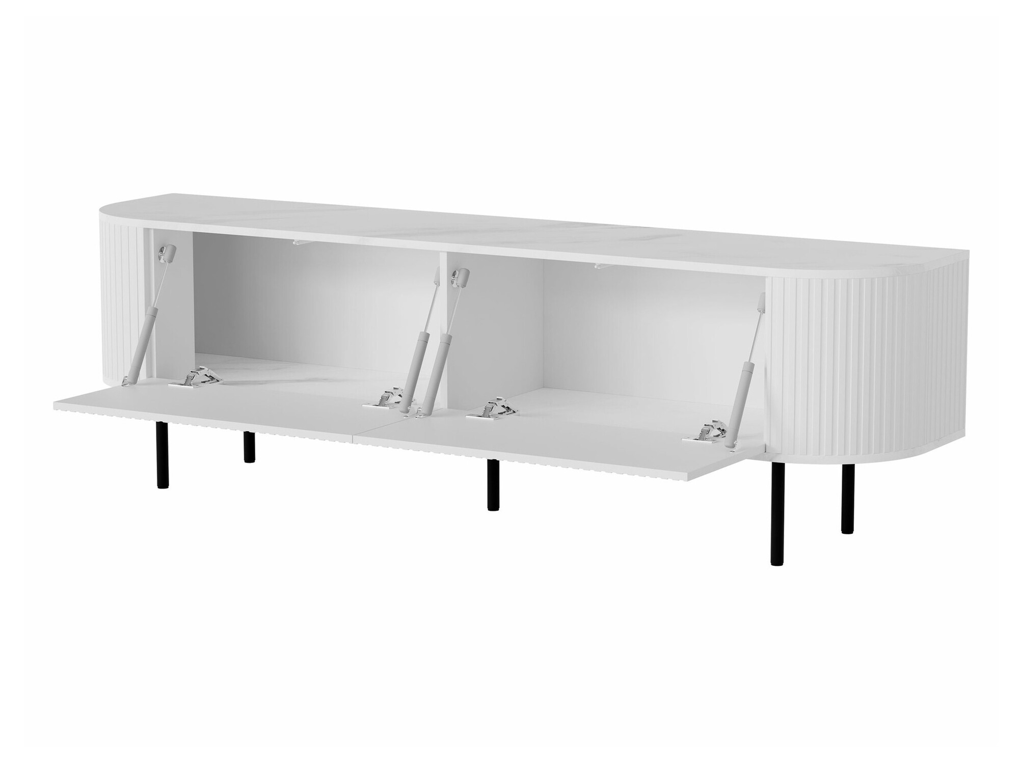 Mobile porta TV Charlotte 196 (Marmo nero + Nero)