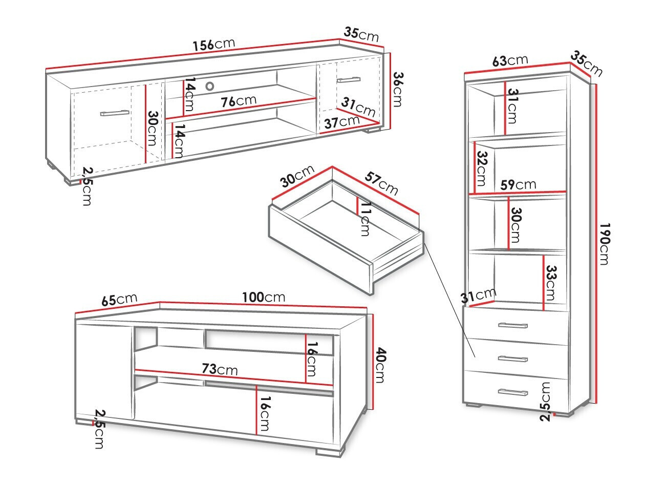 Parete attrezzata Comfivo Casus II