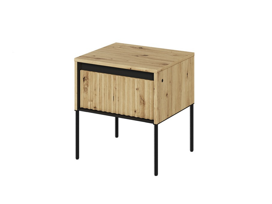 Comodino Fernolu 111 (Rovere Artisan + Nero)