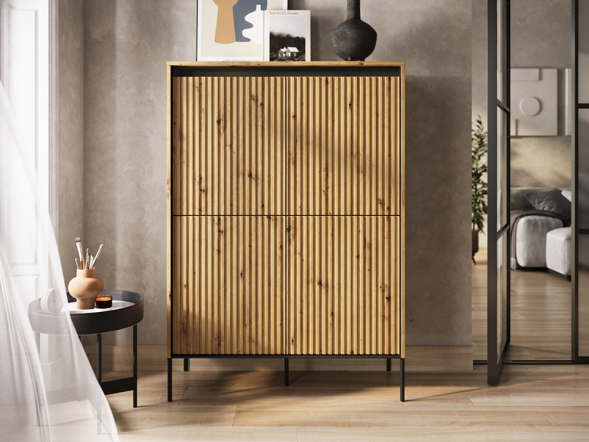 Madia Fernolu 102 (Rovere Artisan + Nero)