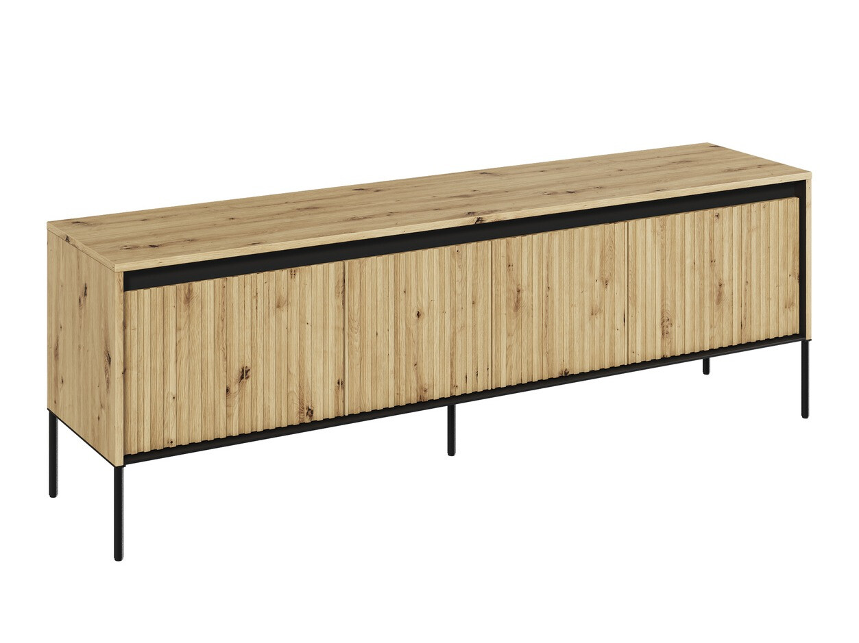 Mobile porta TV Fernolu 104 (Rovere Artisan + Nero)