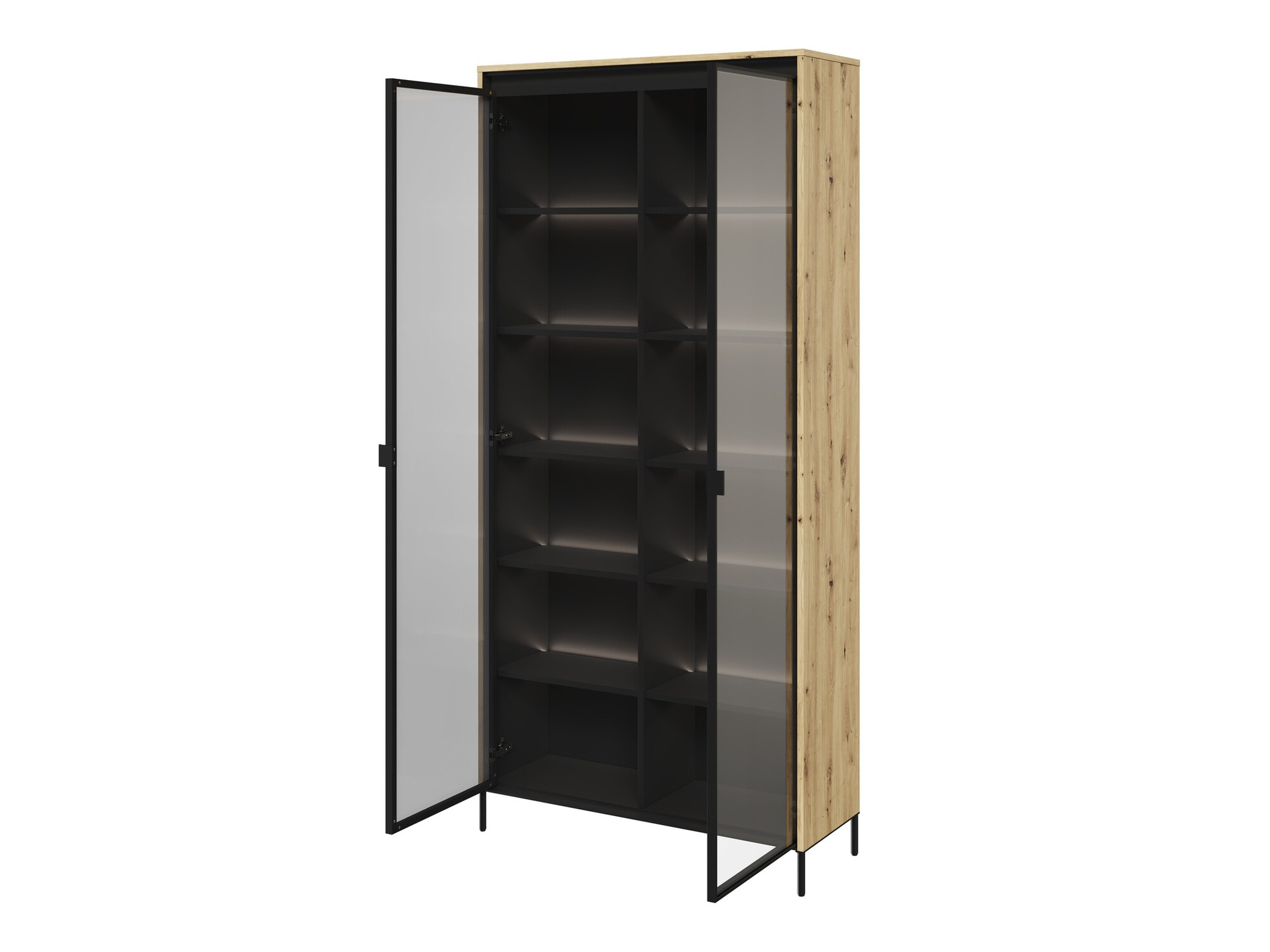 Scaffale Fernolu 106 (Rovere Artisan + Nero)