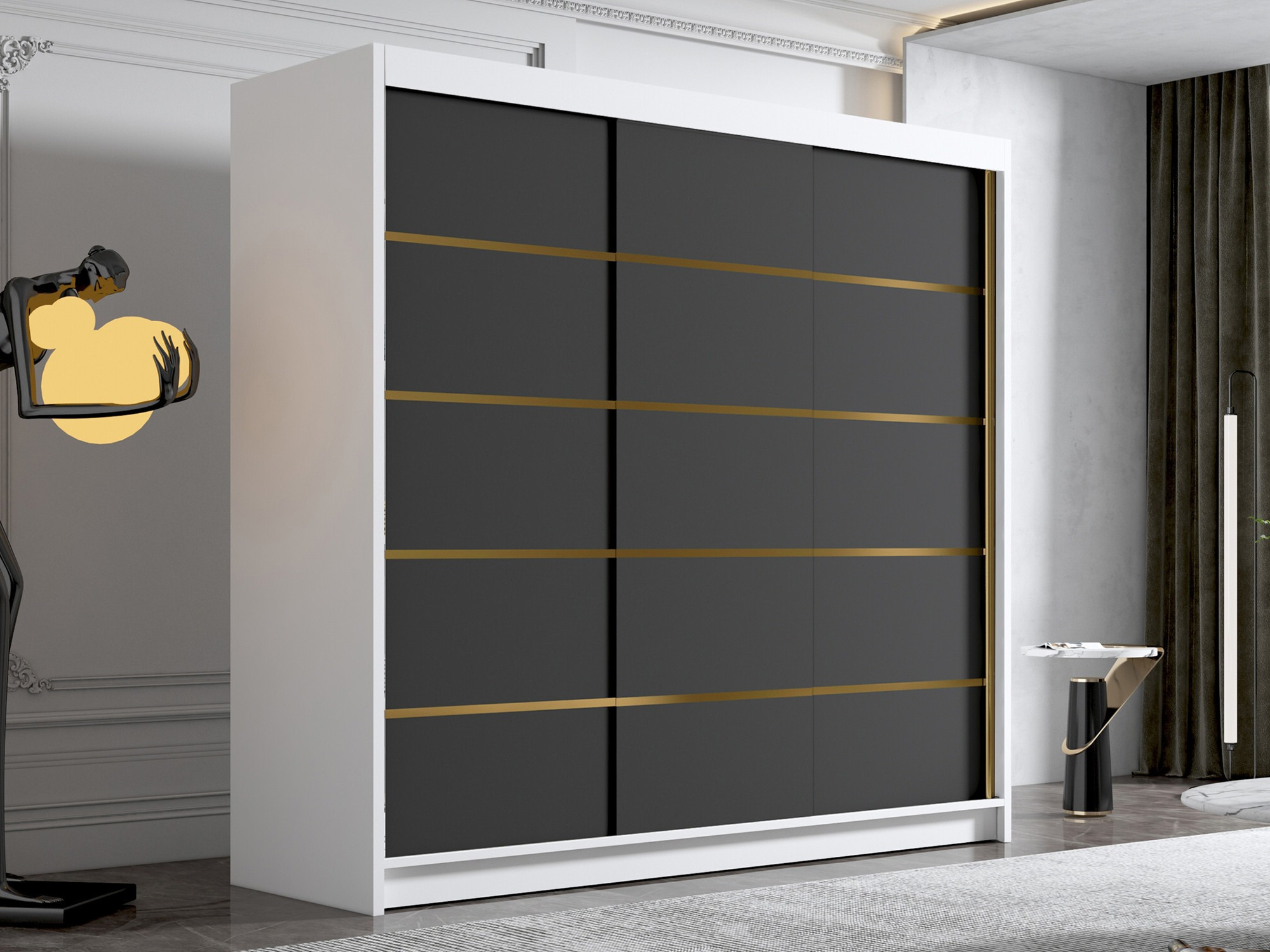 Armadio Closico Plenor VI (Bianco + Nero)