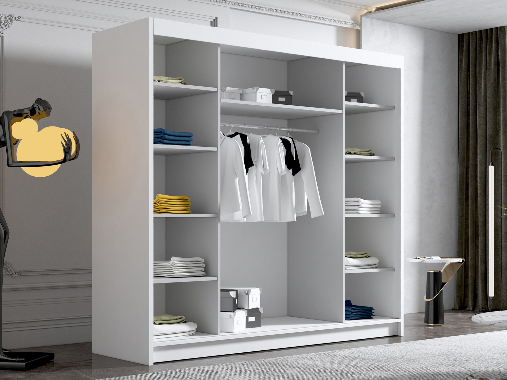 Armadio Closico Plenor VI (Bianco + Nero)