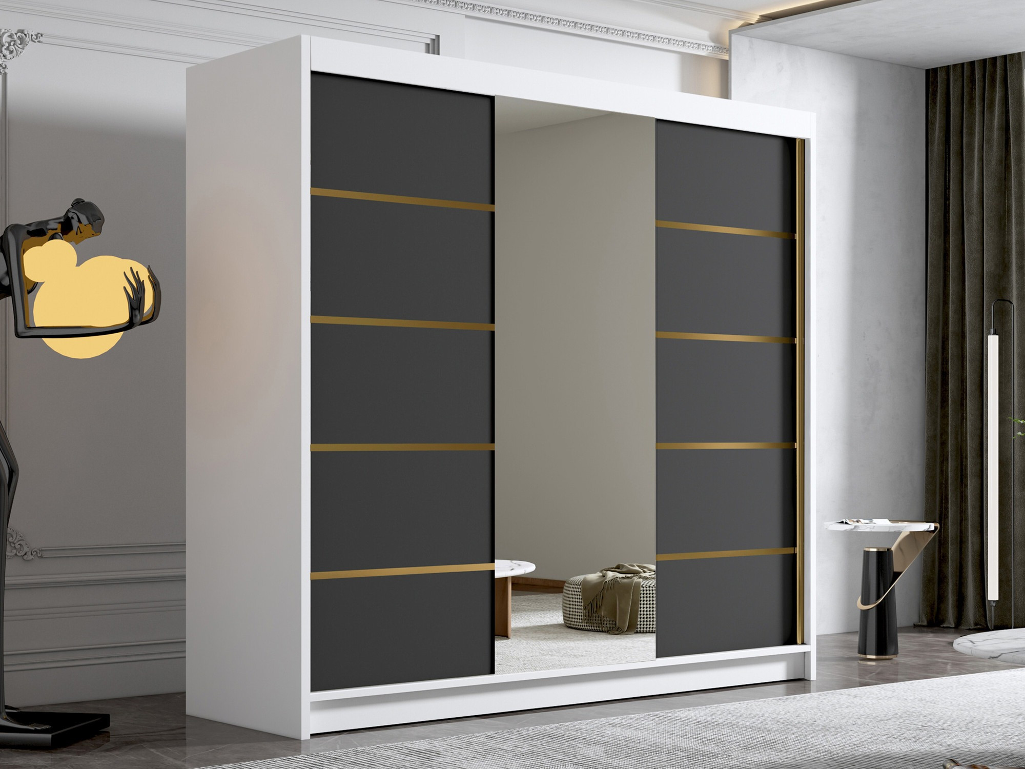 Armadio Closico Plenor VI (Bianco + Nero)