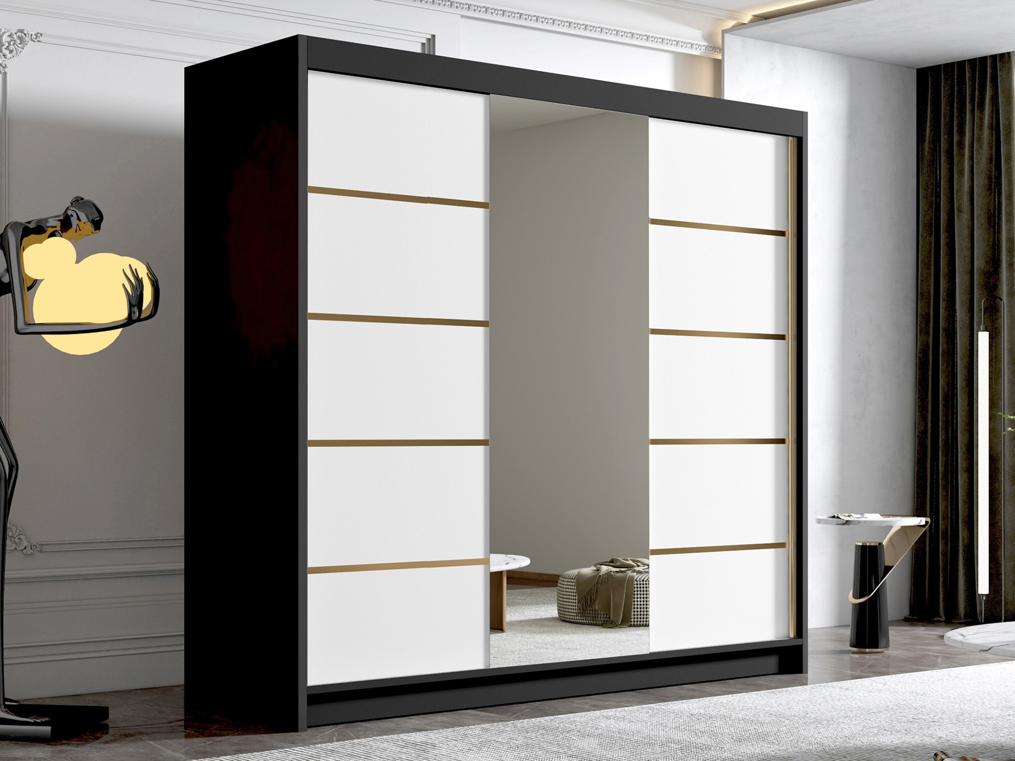 Armadio Closico Plenor VI (Nero + Bianco)