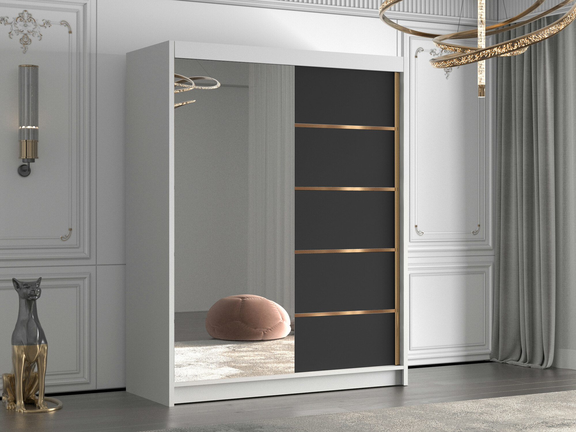 Armadio Closico Capsa III (Bianco + Nero)