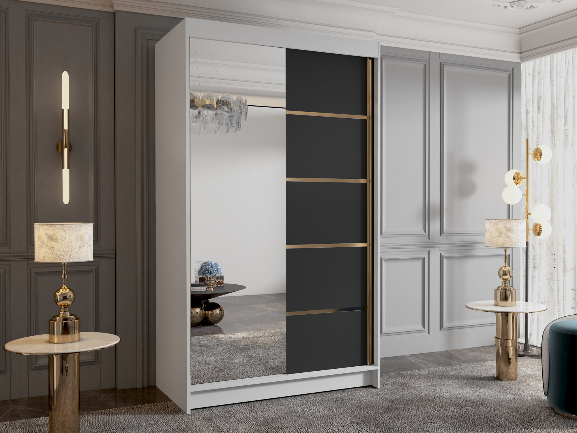 Armadio Closico Corden III (Bianco + Nero)