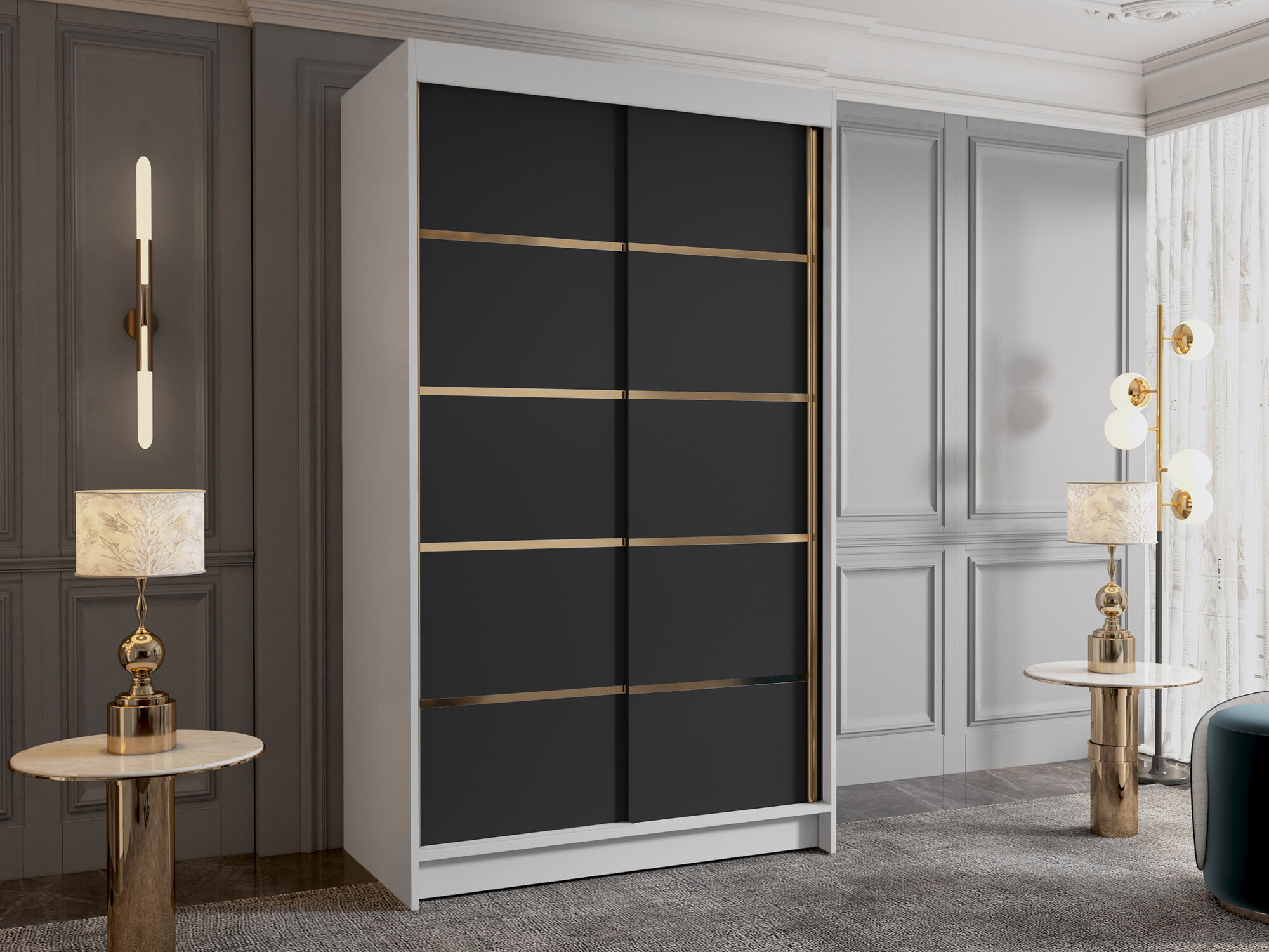 Armadio Closico Corden III (Bianco + Nero)