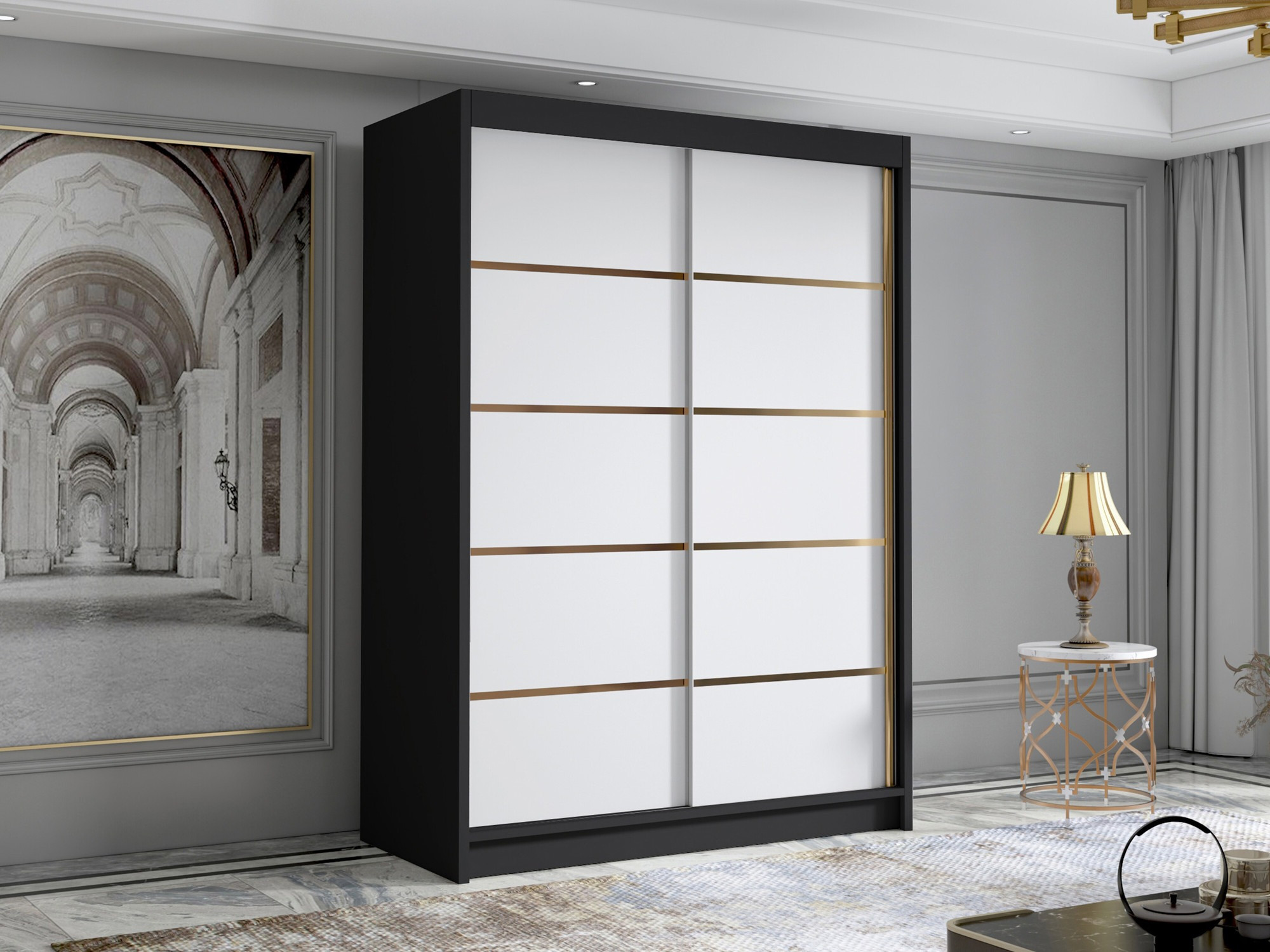 Armadio Closico Fornix III (Nero + Bianco)